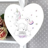 Personalised Unicorn Large Wooden Heart Decoration Extra Image 3 Preview